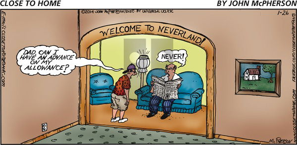 Close to Home on Sunday January 26, 2014 Comic Strip