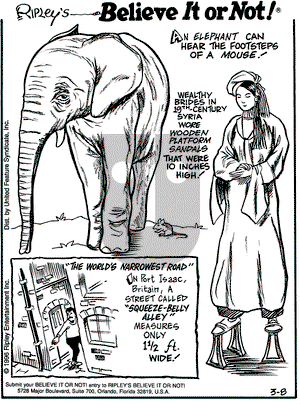 Ripley's Believe It or Not on Friday March 8, 1996 Comic Strip