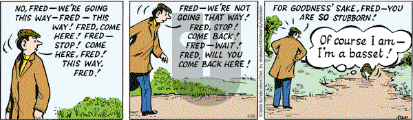 Fred Basset on Monday April 20, 2020 Comic Strip