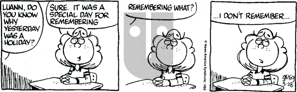 Luann on Tuesday May 28, 1985 Comic Strip