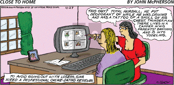 Close to Home on Sunday April 27, 2008 Comic Strip