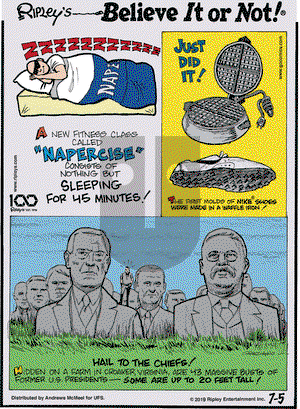 Ripley's Believe It or Not on Friday July 5, 2019 Comic Strip