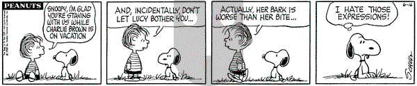 Peanuts on Monday June 16, 1969 Comic Strip