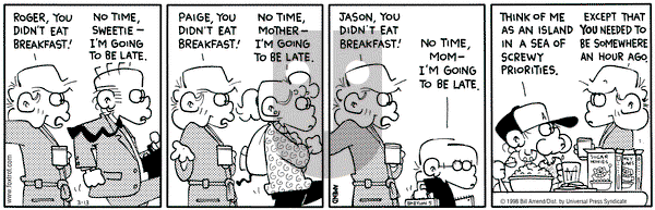FoxTrot - Friday March 13, 1998 Comic Strip