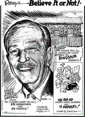 Ripley's Believe It or Not on Saturday January 28, 2006 Comic Strip