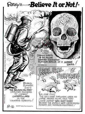 Ripley's Believe It or Not on Thursday August 16, 2007 Comic Strip