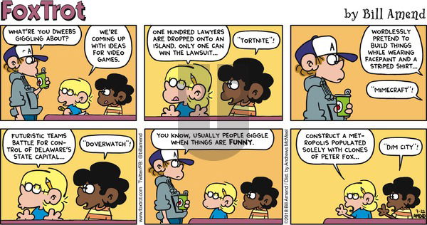 FoxTrot on Sunday July 22, 2018 Comic Strip