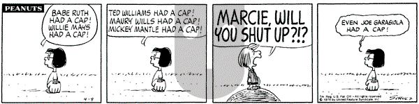 Peanuts on Friday April 9, 1976 Comic Strip