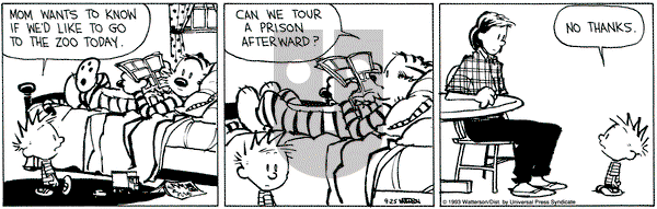 Calvin and Hobbes on Saturday September 25, 1993 Comic Strip