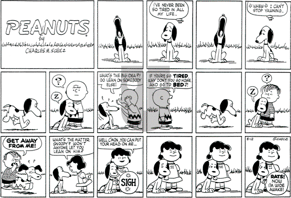 Peanuts - Sunday August 12, 1956 Comic Strip