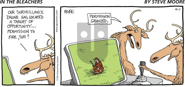 In the Bleachers on Sunday April 1, 2007 Comic Strip