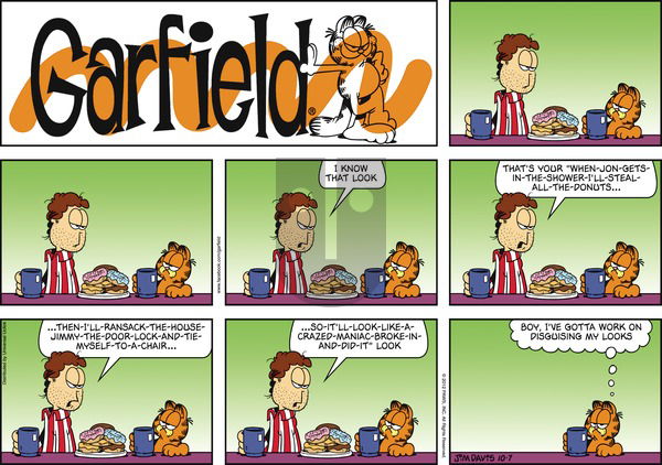 Garfield on Sunday October 7, 2012 Comic Strip