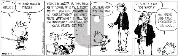 Calvin and Hobbes on Saturday February 14, 2015 Comic Strip