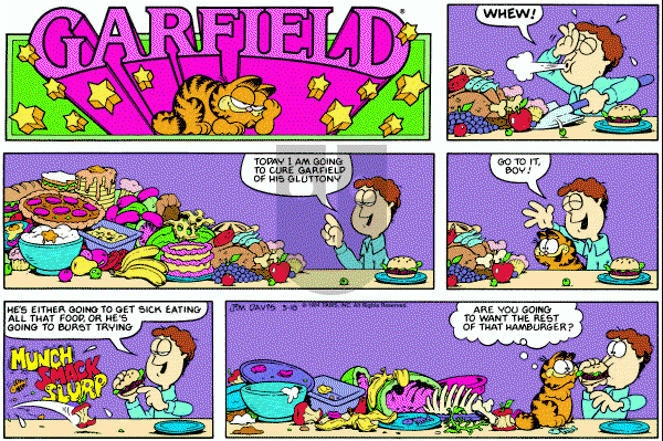 Garfield on Sunday March 18, 1984 Comic Strip