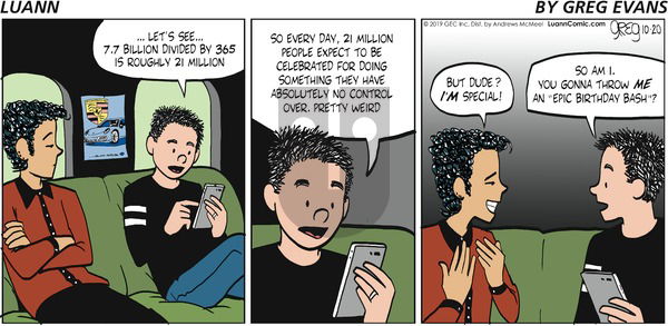 Luann - Sunday October 20, 2019 Comic Strip