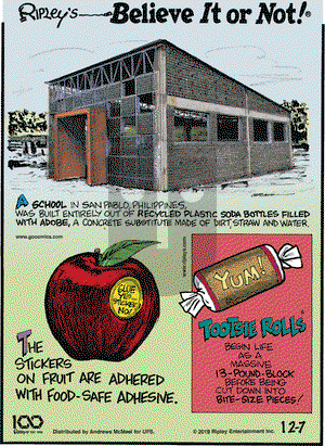 Ripley's Believe It or Not on Saturday December 7, 2019 Comic Strip
