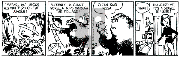 Calvin and Hobbes - Wednesday April 2, 1986 Comic Strip