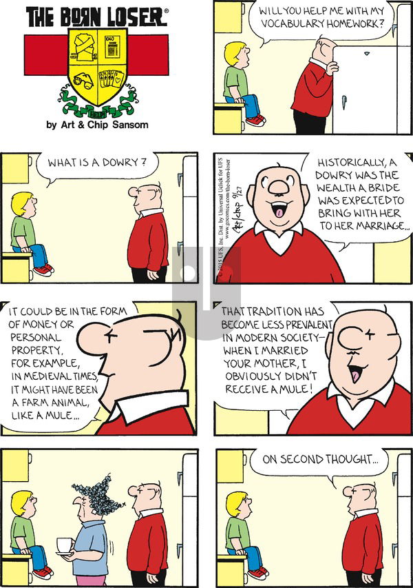 The Born Loser on Sunday September 27, 2015 Comic Strip