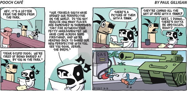 Pooch Cafe on Sunday March 13, 2016 Comic Strip
