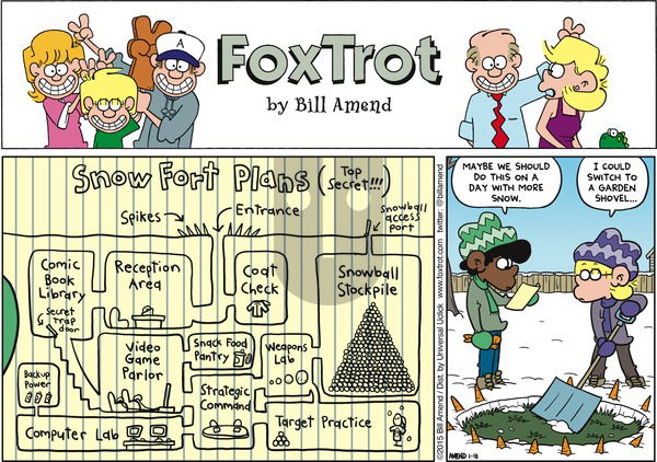 FoxTrot on Sunday January 18, 2015 Comic Strip