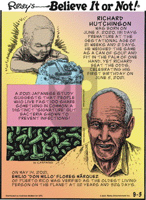Ripley's Believe It or Not on Friday September 3, 2021 Comic Strip
