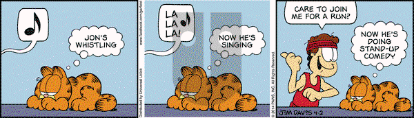 Garfield on Wednesday April 2, 2014 Comic Strip