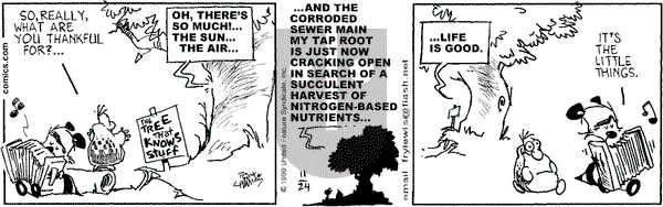 Over the Hedge on Wednesday November 24, 1999 Comic Strip