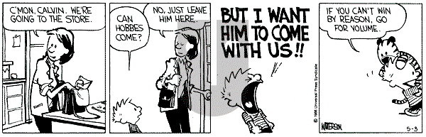 Calvin and Hobbes - Saturday May 3, 1986 Comic Strip