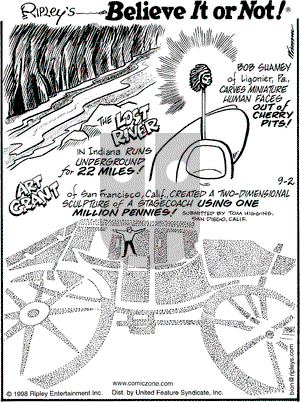 Ripley's Believe It or Not on Wednesday September 2, 1998 Comic Strip