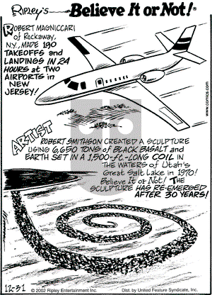 Ripley's Believe It or Not on Tuesday December 31, 2002 Comic Strip