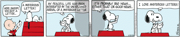 Peanuts on Monday January 5, 2004 Comic Strip
