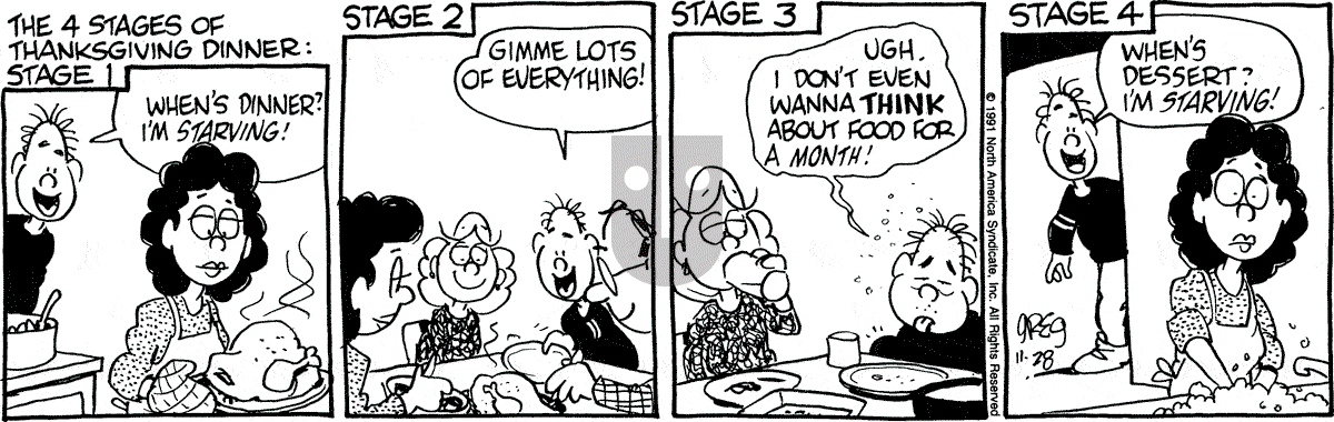 Luann - Thursday November 28, 1991 Comic Strip