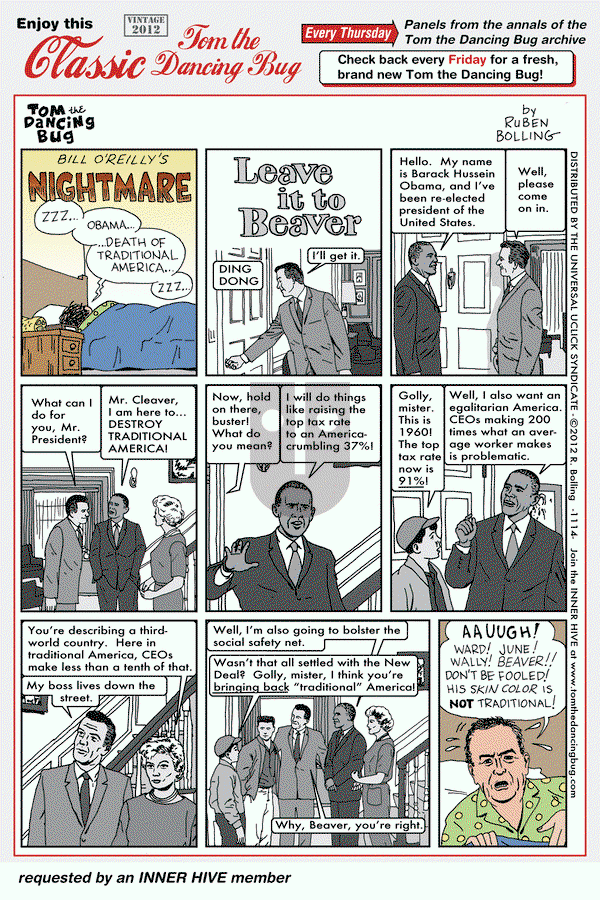 Tom the Dancing Bug on Thursday September 1, 2016 Comic Strip