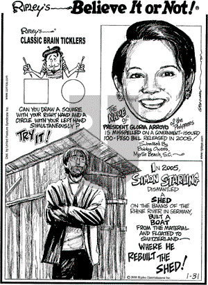 Ripley's Believe It or Not on Tuesday January 31, 2006 Comic Strip