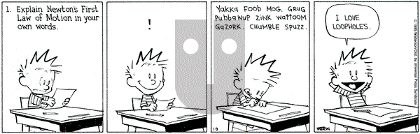 Calvin and Hobbes on Monday January 9, 1995 Comic Strip