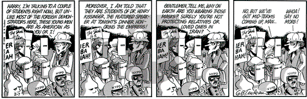 Doonesbury on Tuesday February 7, 1978 Comic Strip