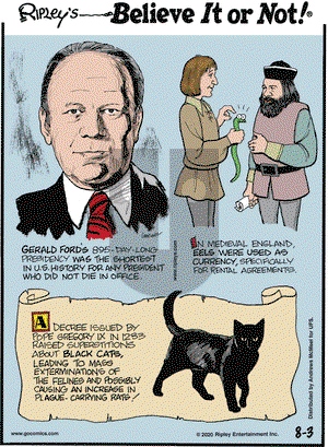 Ripley's Believe It or Not on Monday August 3, 2020 Comic Strip