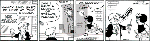 Nancy on Monday March 28, 1955 Comic Strip