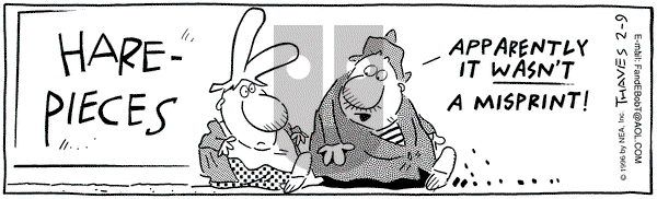 Frank and Ernest on Friday February 9, 1996 Comic Strip