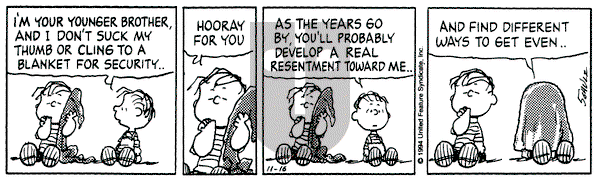 Peanuts on Wednesday November 16, 1994 Comic Strip