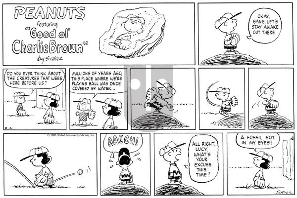 Peanuts on Sunday August 21, 1983 Comic Strip