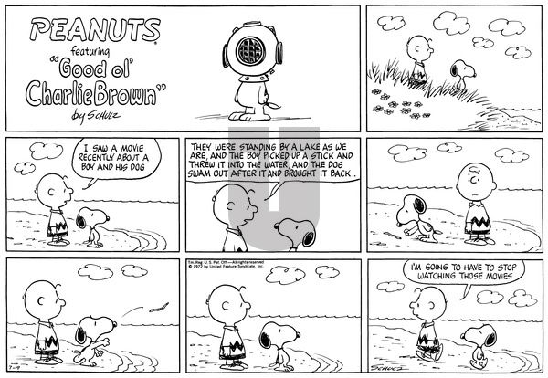 Peanuts on Sunday July 9, 1972 Comic Strip