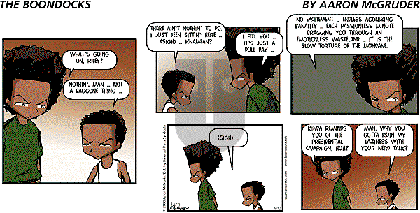 The Boondocks on Sunday April 13, 2008 Comic Strip