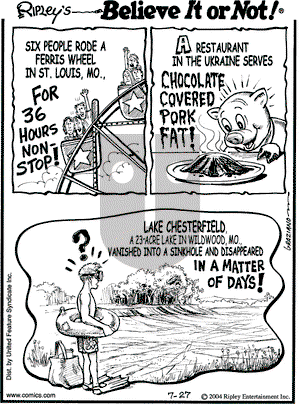 Ripley's Believe It or Not on Thursday July 29, 2004 Comic Strip