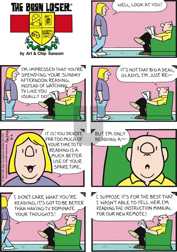 The Born Loser on Sunday August 6, 2023 Comic Strip