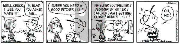 Peanuts on Saturday March 19, 1983 Comic Strip