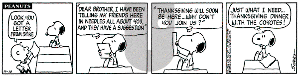 Peanuts on Monday November 10, 1975 Comic Strip