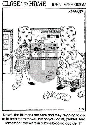 Close to Home on Tuesday July 16, 1996 Comic Strip