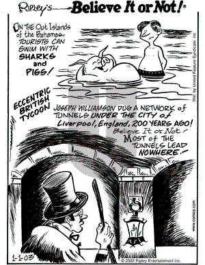 Ripley's Believe It or Not on Wednesday January 1, 2003 Comic Strip