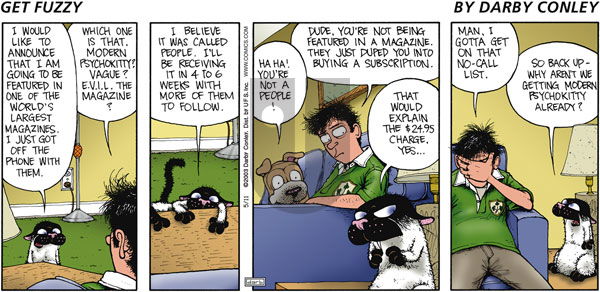Get Fuzzy on Sunday May 11, 2003 Comic Strip
